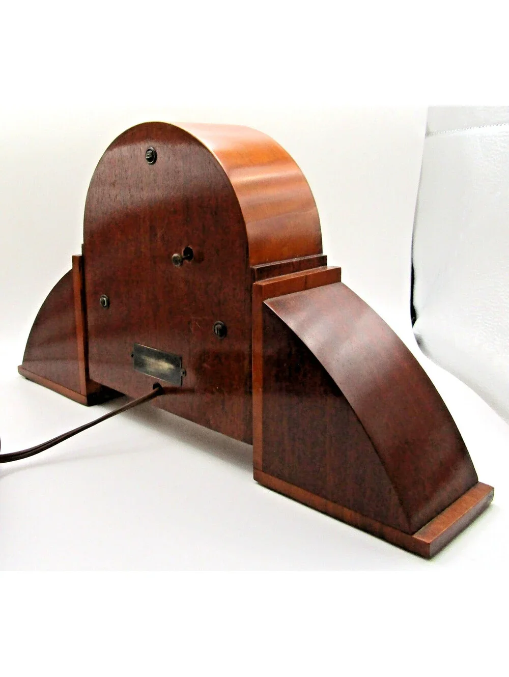 1935 Warren Telechron Co. The Brandon Clock Brown Mahogany and Maple Finish